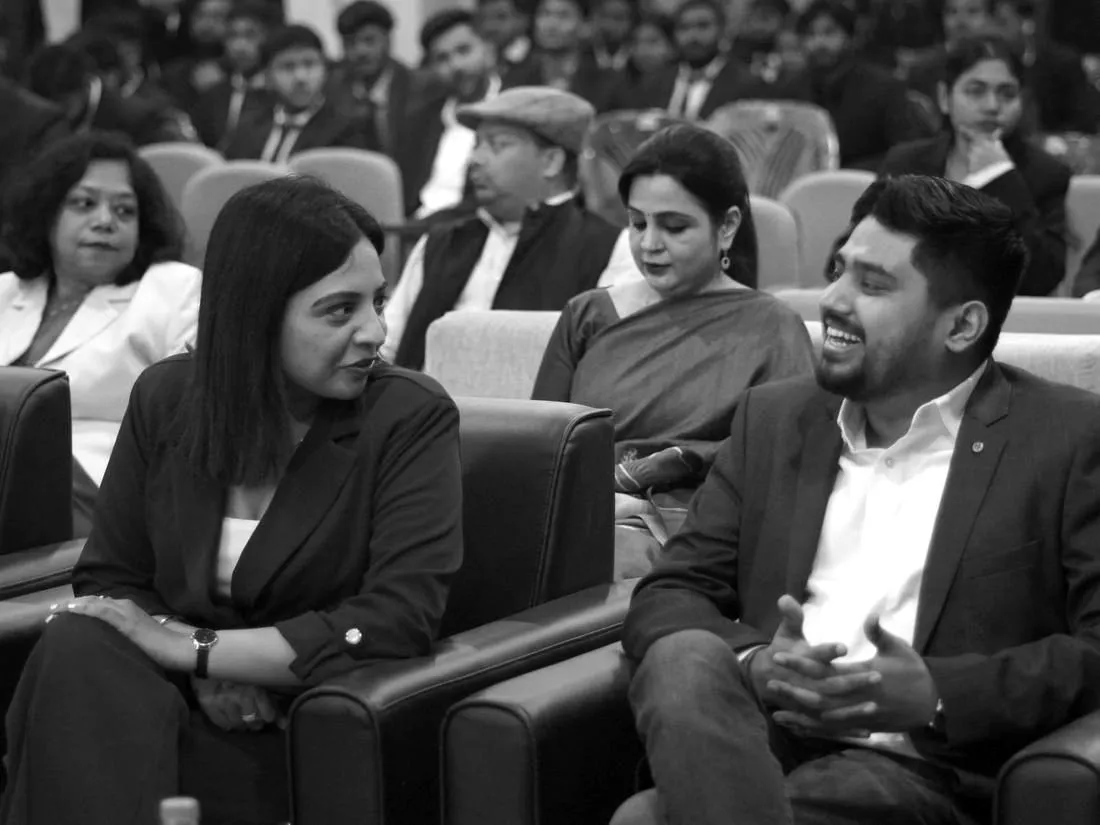 Sonik Sourabh seated on a discussion panel with institutional leaders